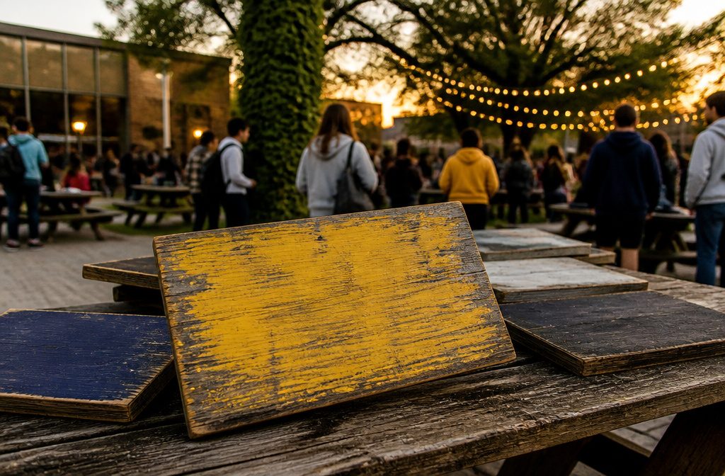 Colorful decorations and signs for Drake-themed homecoming proposals.